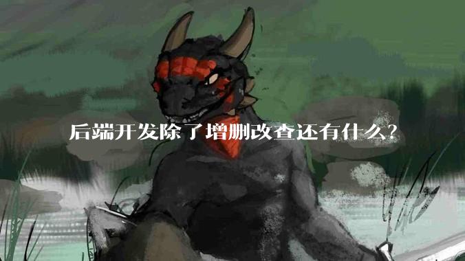 后端开发除了增删改查还有什么？