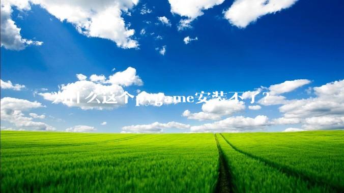 为什么这个pygame安装不了？